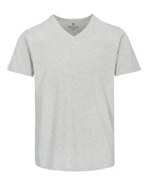 T-Shirt  mit V-Ausschnitt - Silber meliert