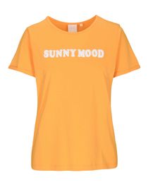T-Shirt mit Wording-Applikationen aus Frottee - Mango Sorbet