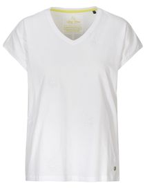 Shirt mit Allover-Palmen-Stickerei - White