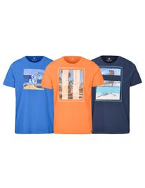3er-Pack T-Shirt mit Rundhalsausschnitt - Ocean/Peach/Blue Navy