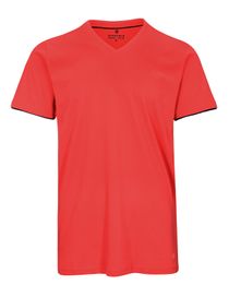 ORGANIC COTTON T-Shirt mit V-Ausschnitt - Ferrari Red