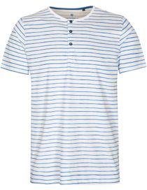 Henley Shirt Streifen - Weiss