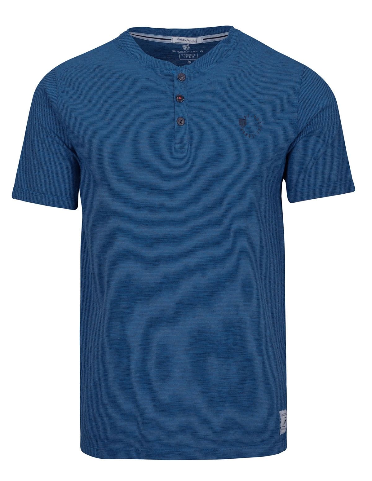Henley Shirt mit Streifen-Design - Royal Blue
