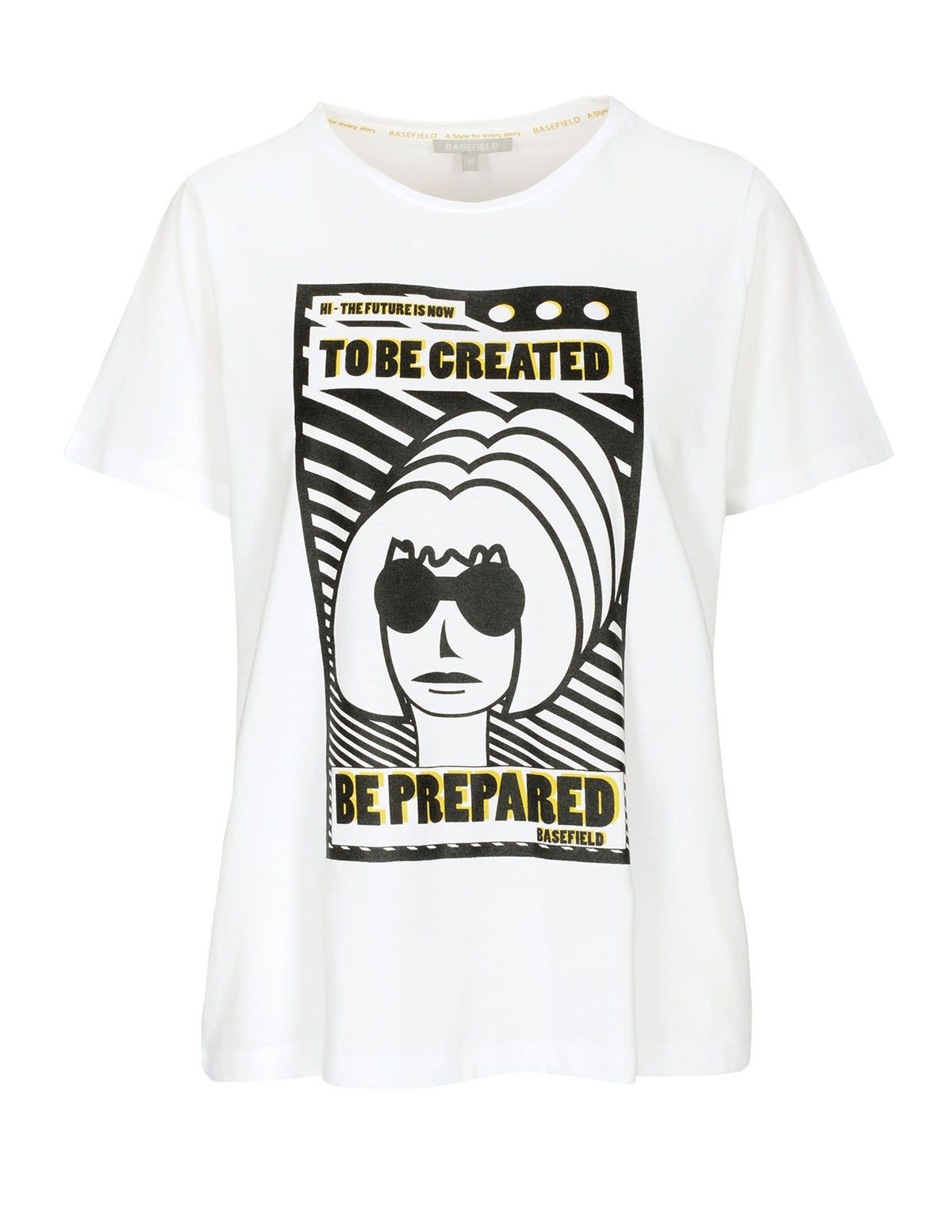 T-Shirt mit Frontprint - Offwhite