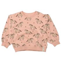 Sweatshirt mit Pferde-Prints-Allover - Soft Peach
