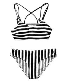 Bikini Streifen - Schwarz Weiss 