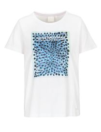 T-Shirt  mit Foliendruck und Statement - Bright White Print
