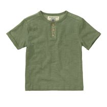 BASEFIELD T-Shirt mit Knopfleiste - Washed Olive 