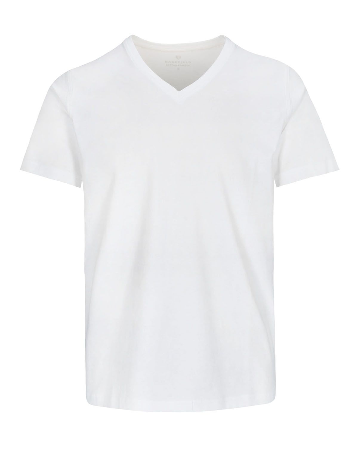 T-Shirt mit V-Ausschnitt - Weiss