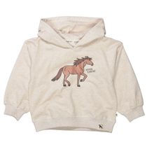 Kapuzensweatshirt mit Pferde-Print - Beige