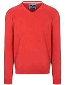 V-Pullover Cotton-Stretch - Fresh Red