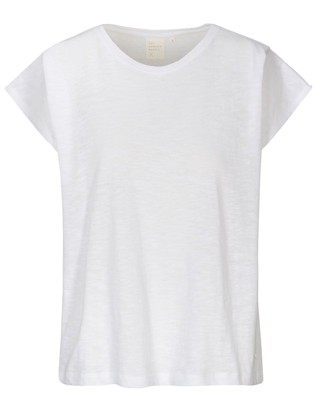 T-Shirt mit Ärmel-Detail - Bright White