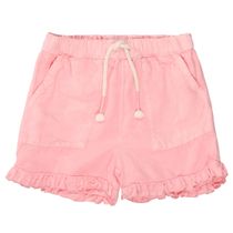 Leinen-Shorts mit Tunnelzug  - Bright Peach