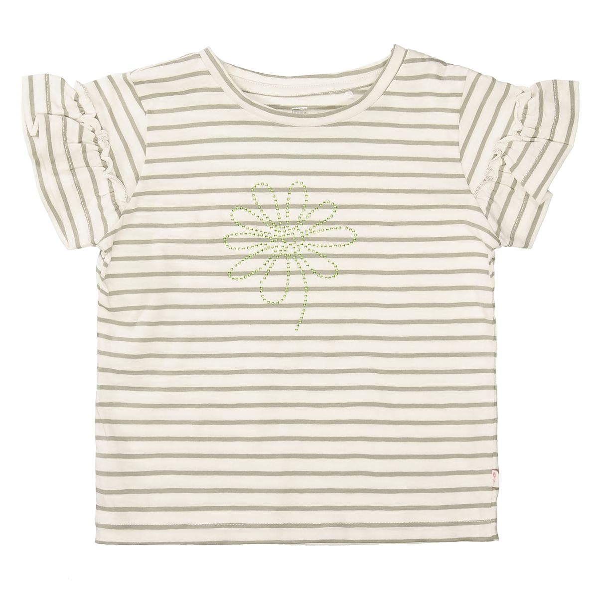 T-Shirt im Streifen-Design - Olive