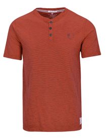 Henley Shirt mit Streifen-Design - Orange