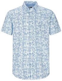 Kurzarmhemd mit Muster MODERN FIT - Soft Blue