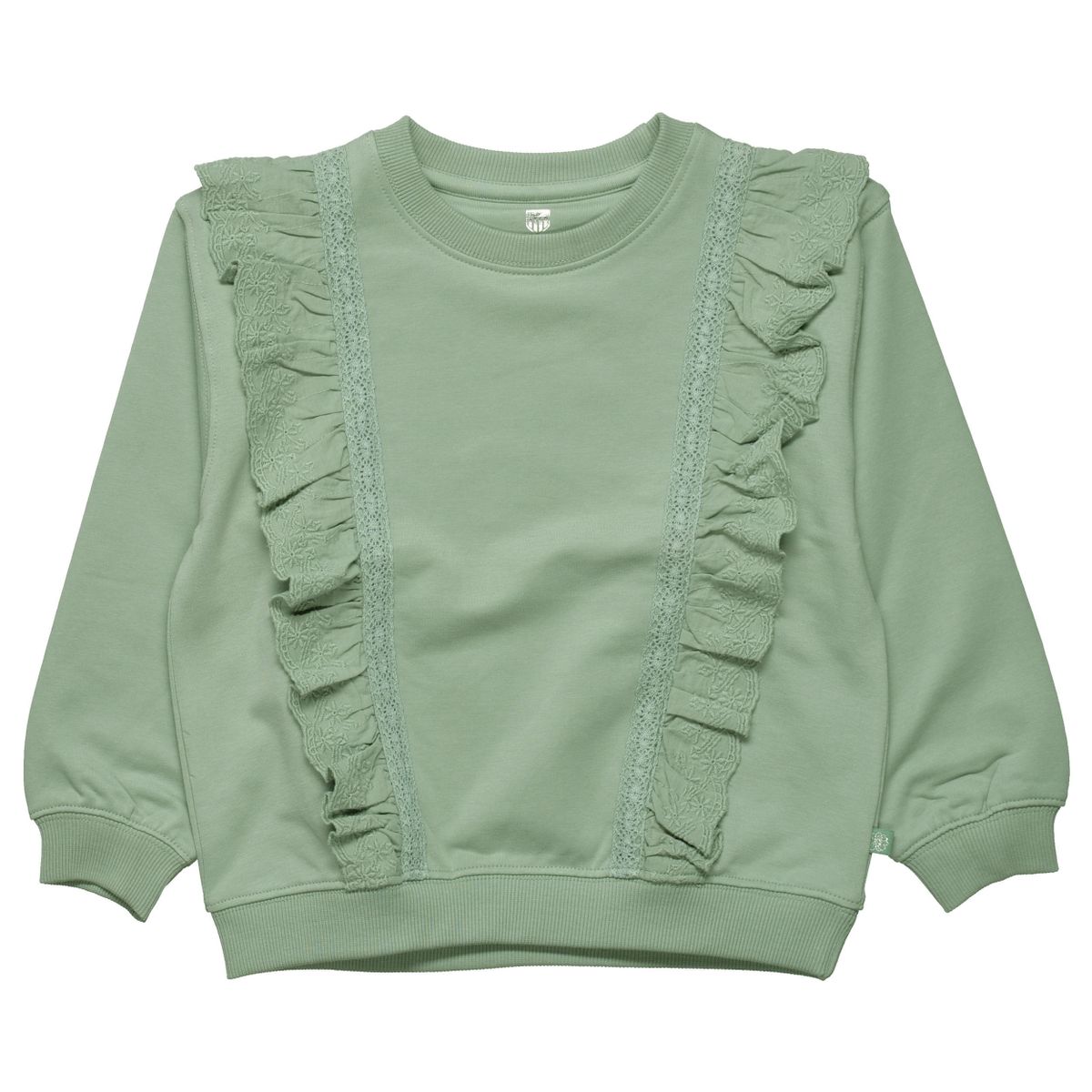 Sweatshirt mit Volants - Soft Olive